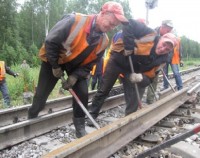 Сплошная смена рельсов звеньего пути - Строительство и ремонт железнодорожных путей от компании Магистраль, Екатеринбург